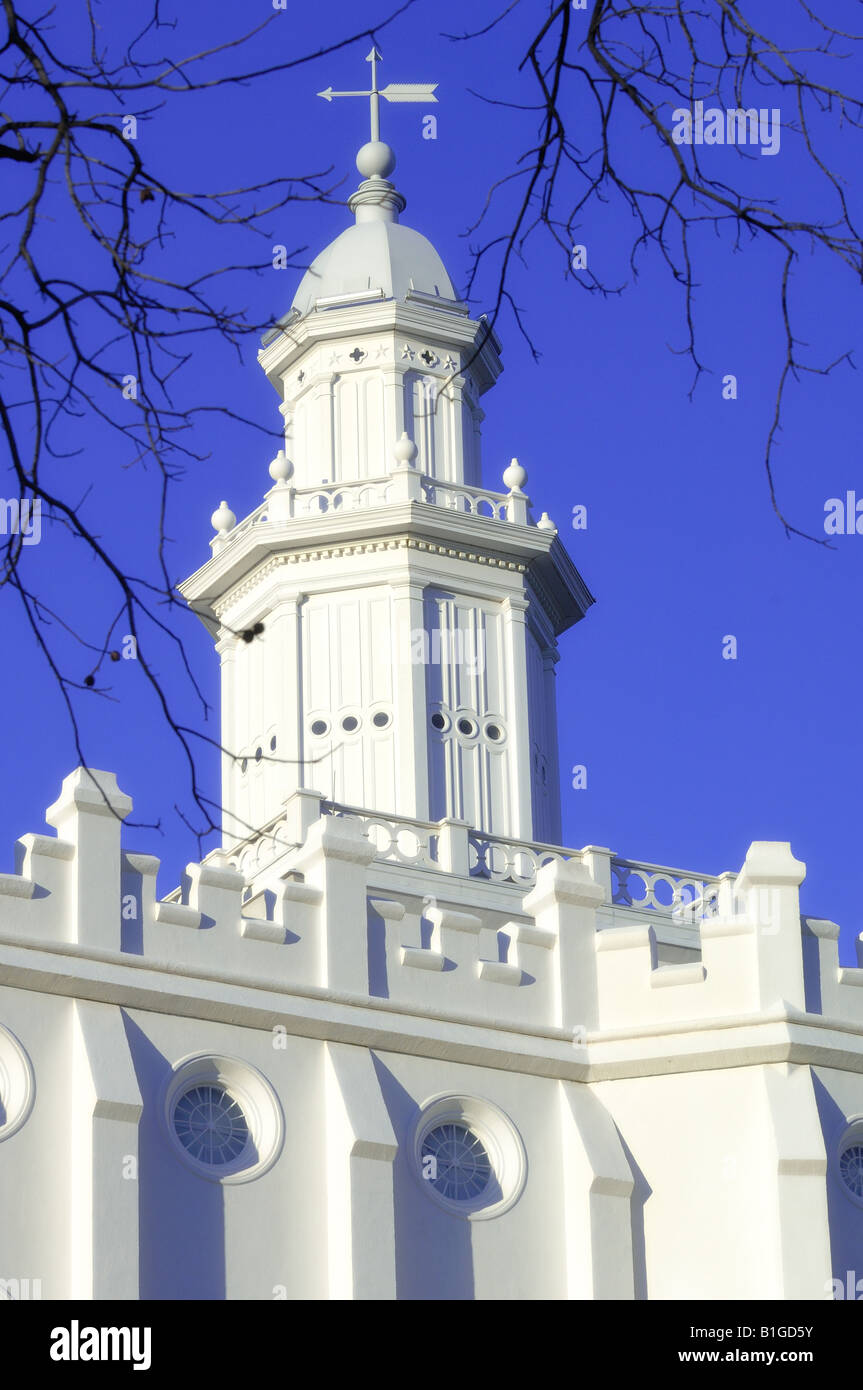 Details of LDS Temple in St-Georges, Utah Stock Photo
