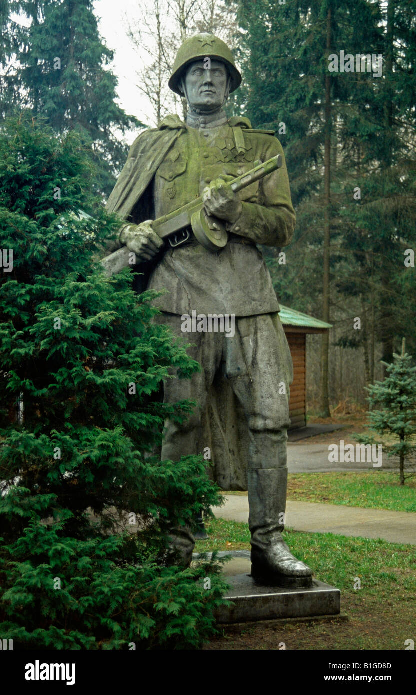 Statue of Soviet soldier, Grutas Park, Druskininkai, Lithuania Stock Photo