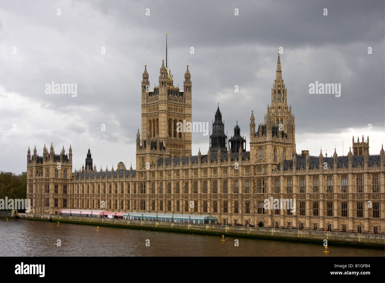The British House of Parliament, on the Thames River in London, England Stock Photo