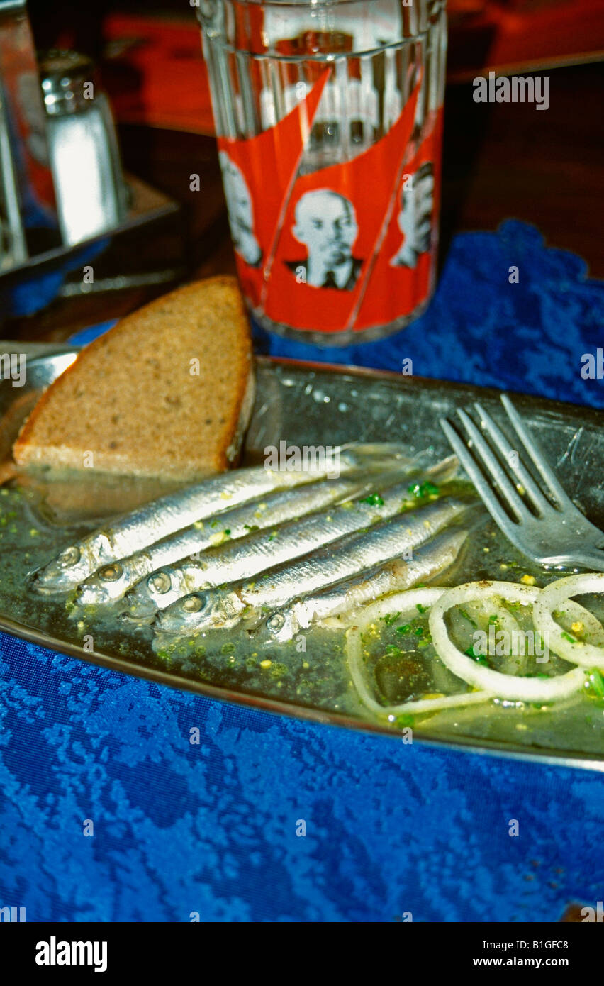 'Soviet era meal', Grutas Park, Druskininkai, Lithuania Stock Photo
