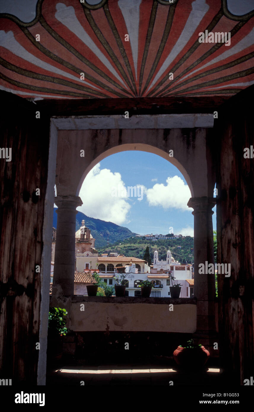 View of Taxco from the Casa Humboldt in Taxco, Mexico Stock Photo