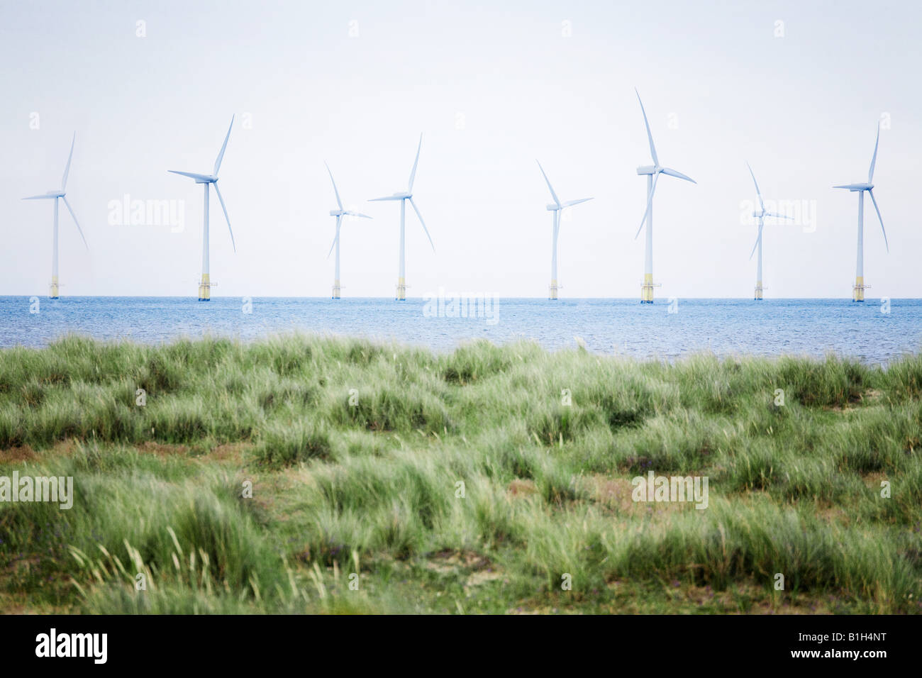 Offshore wind farm Stock Photo