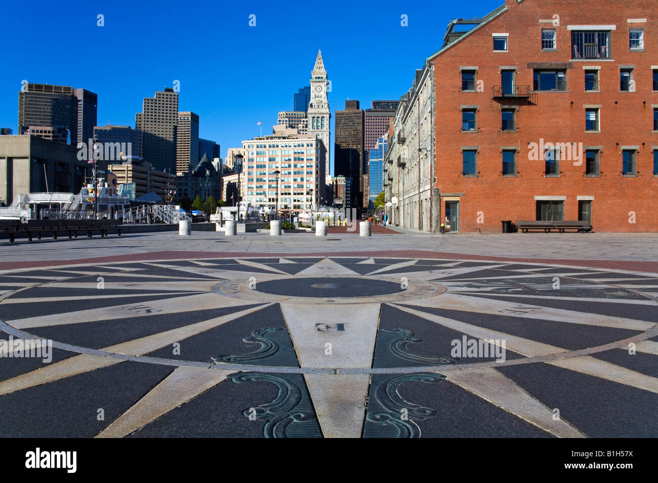 Compass on Long Wharf, Boston, Massachusetts, USA Stock Photo Alamy