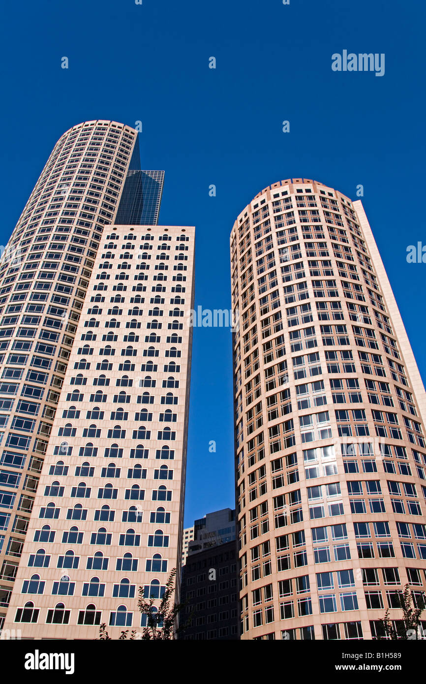 Low angle view of skyscrapers in a city one international place