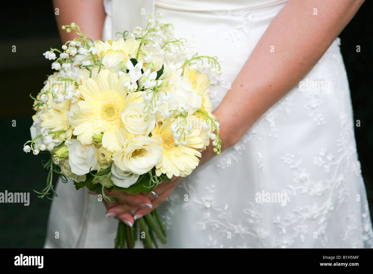 Yellow Flowers Wedding Dress