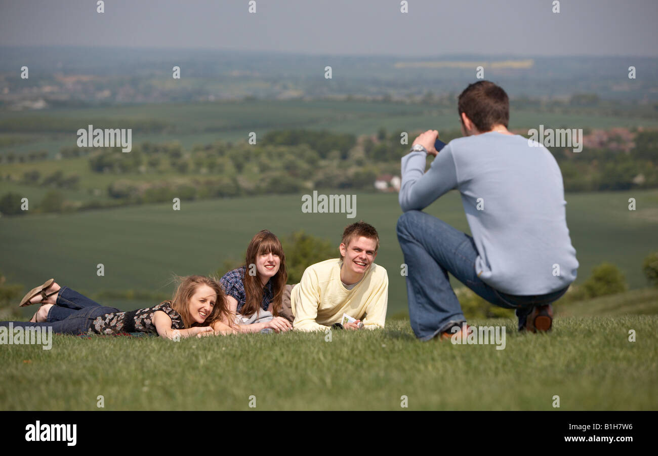 Friends out in the countryside Stock Photo - Alamy