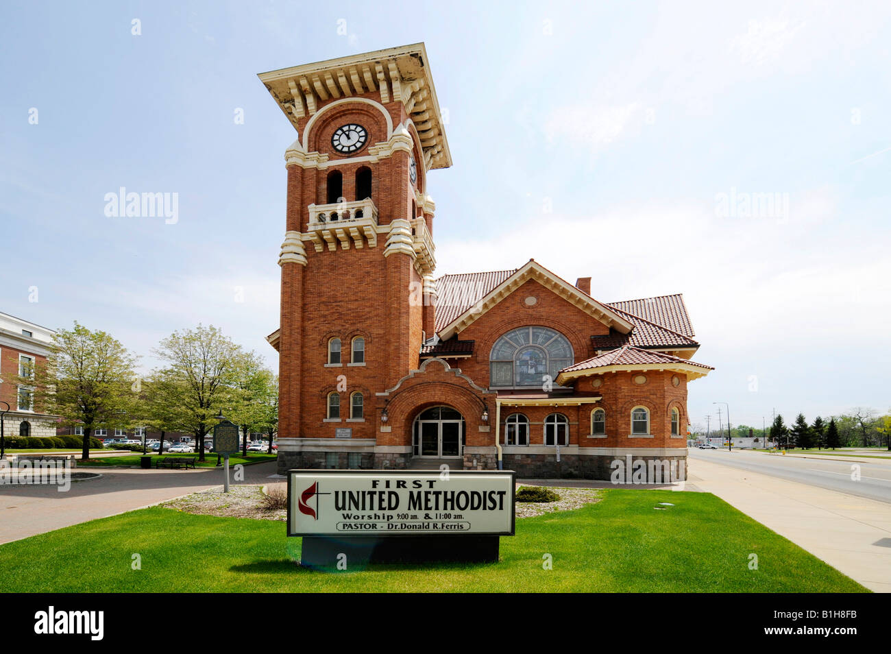 Historic First United Methodist Church Battle Creek Michigan Stock Photo