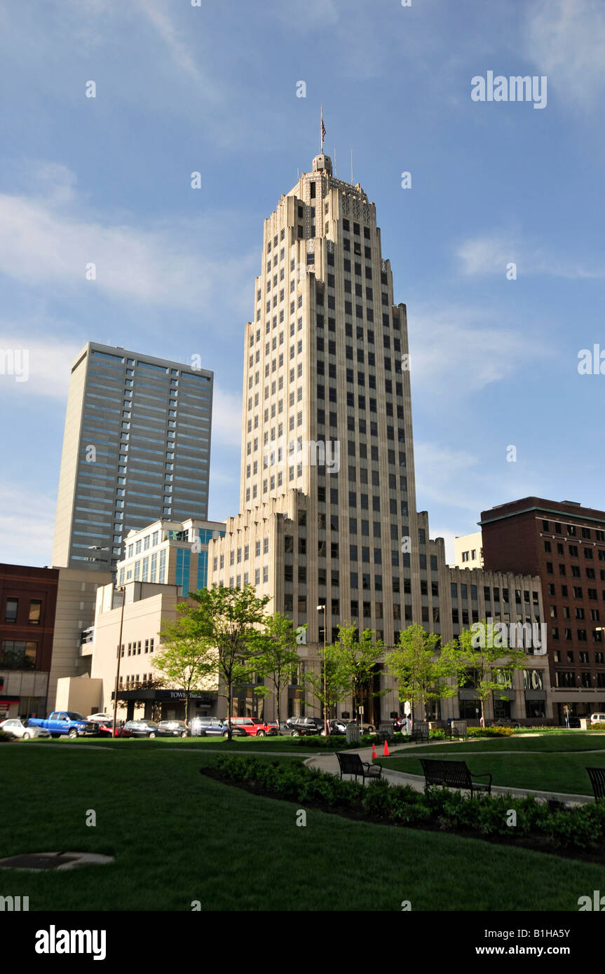 Tower Bank or Lincoln Bank and Trust Building Fort Wayne Indiana Stock