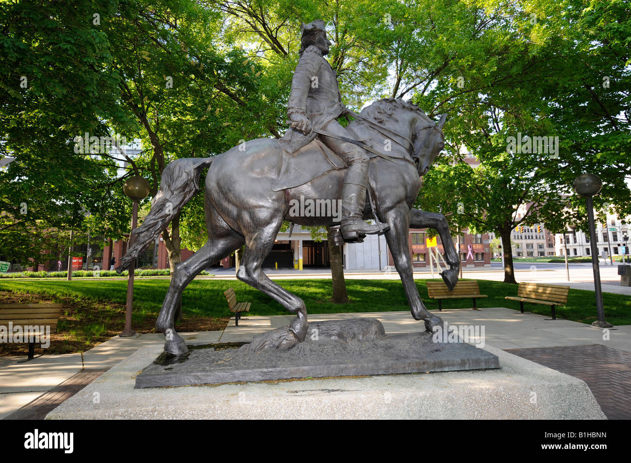 Statue of Anthony Wayne Fort Wayne Indiana Stock Photo Alamy