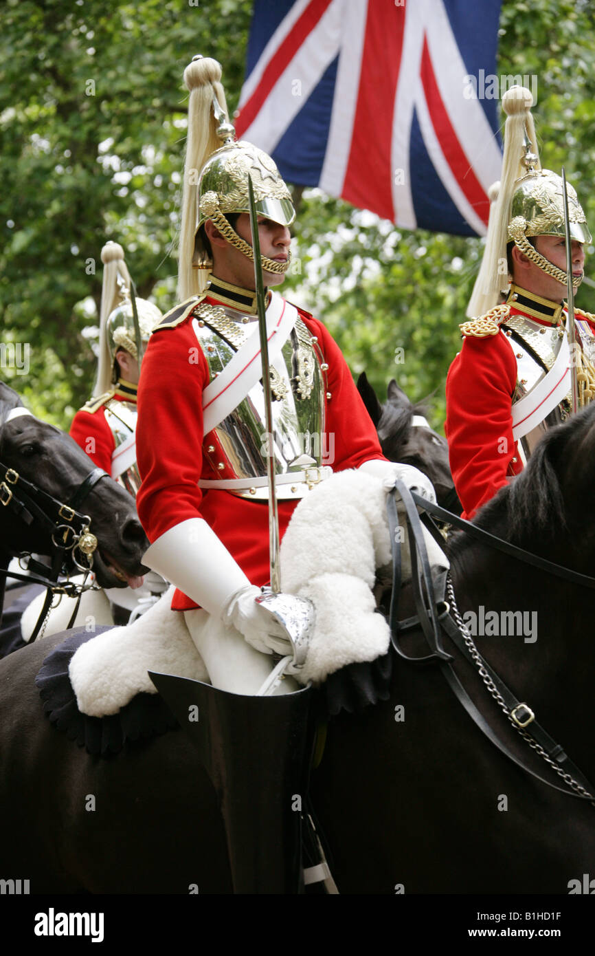 Household Calvary, Life Guards, The Mall, London, Trooping the Colour Ceremony, June 14th 2008 Stock Photo