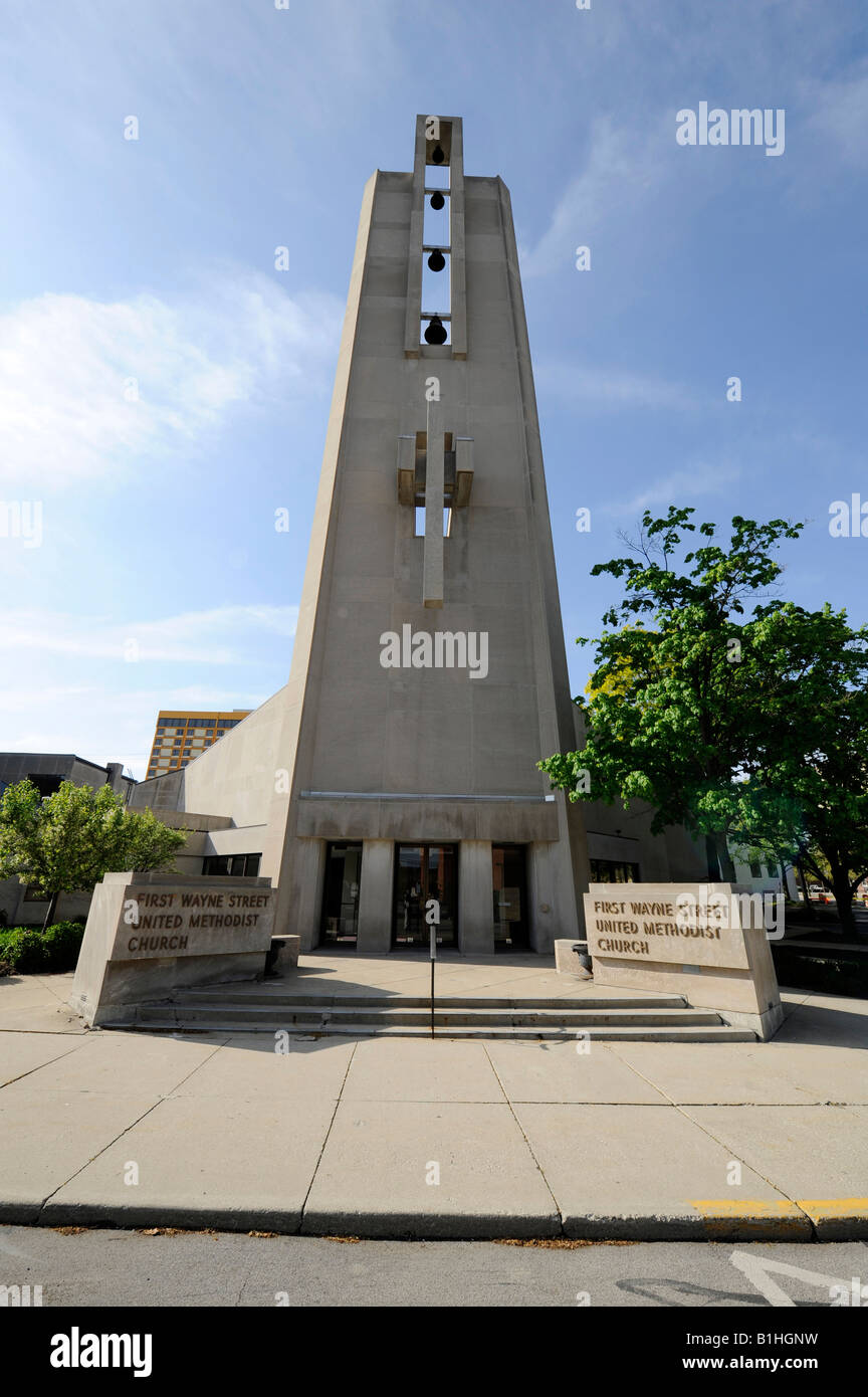 First Wayne Street United Methodist Church at Fort Wayne Indiana Stock