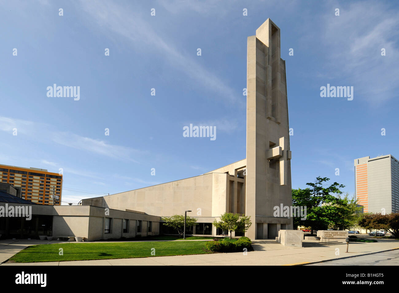 First Wayne Street United Methodist Church at Fort Wayne Indiana Stock