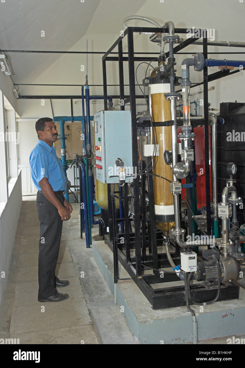 Drinking water filtering and purification plant in hotel Kerala India