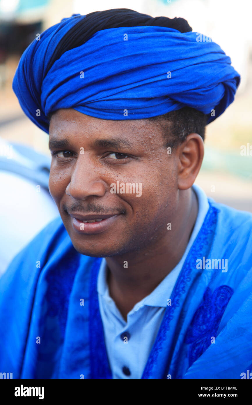 Portrait of a Tuareg man Jemma el Fna Marrakesh  Morocco North Africa Stock Photo