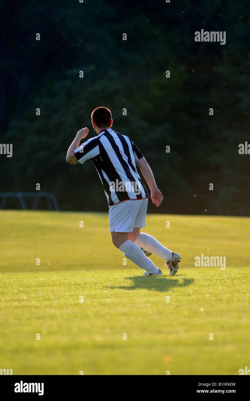 Soccer player on grass. Stock Photo