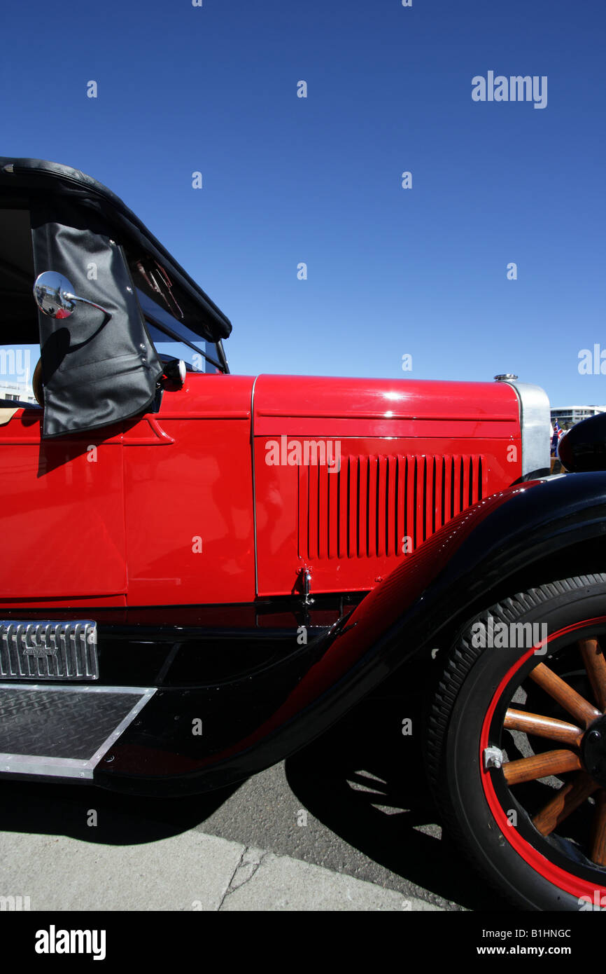 Front Side View Of Red Vintage Car Horizontal Bdb10057 Stock Photo Alamy