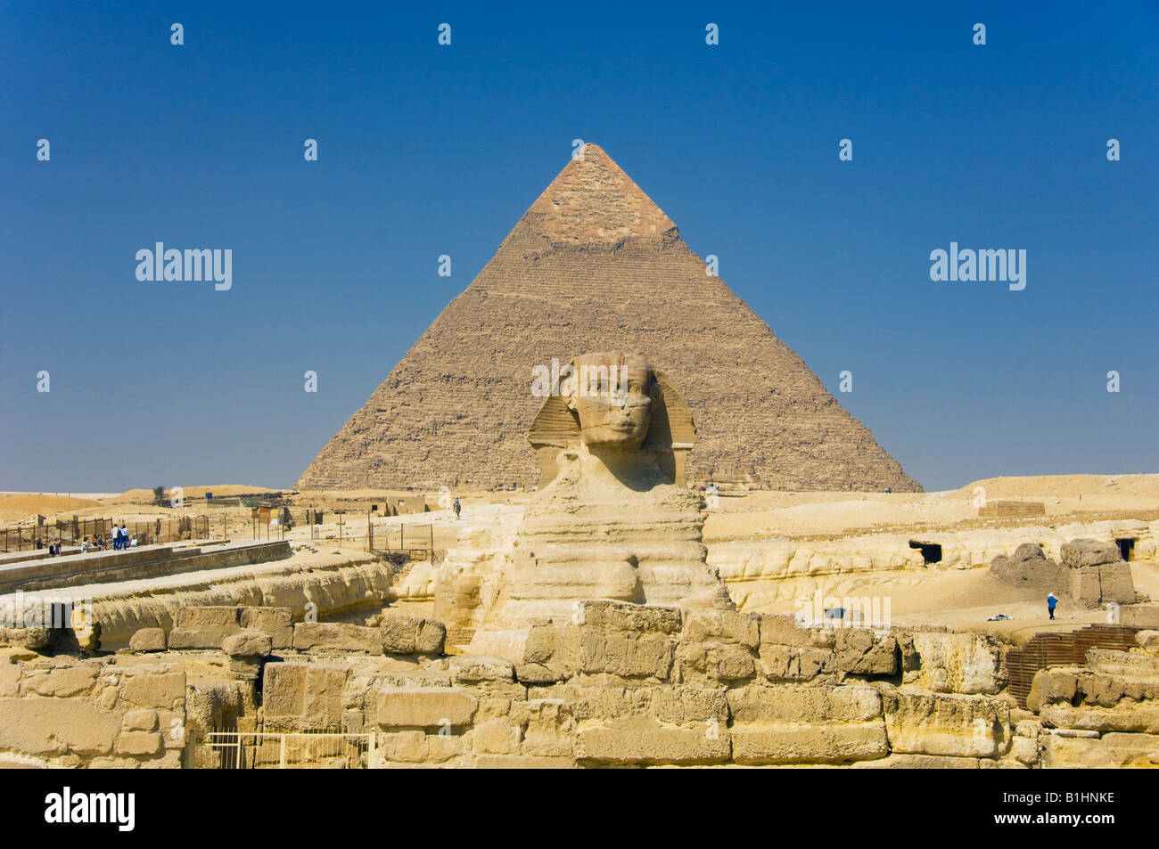 The Khafre pyramid and sphinx on the Giza plateau Egypt Stock Photo - Alamy