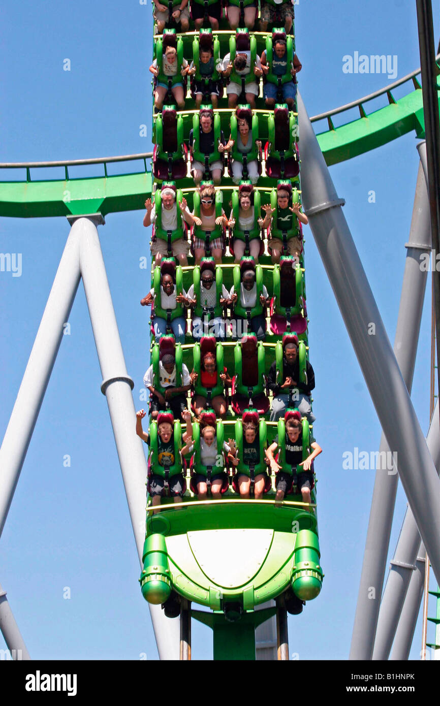 Incredible Hulk rollercoaster Stock Photo