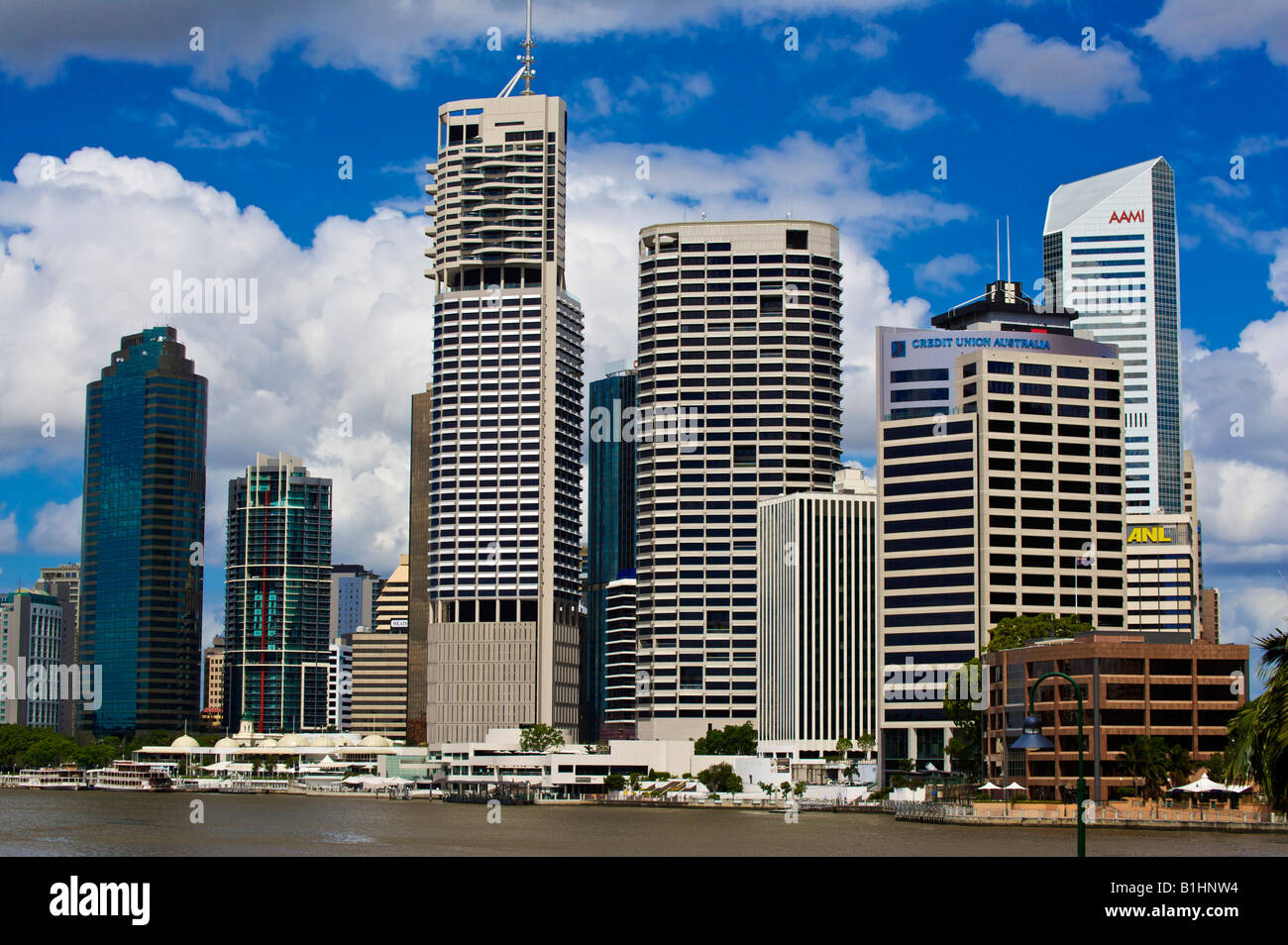 Brisbane CBD on the Brisbane river Queensland Stock Photo