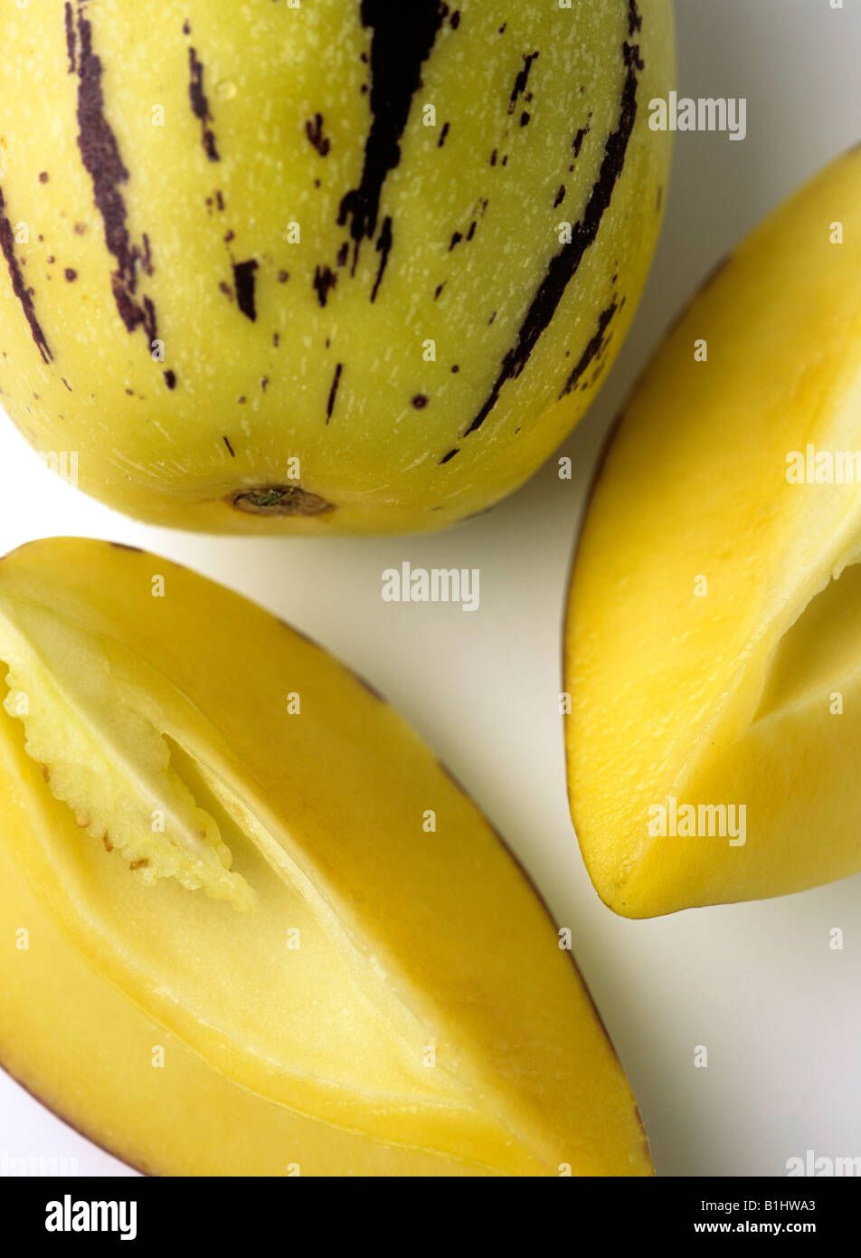 Pepino melon (Solanum muricatum) Stock Photo