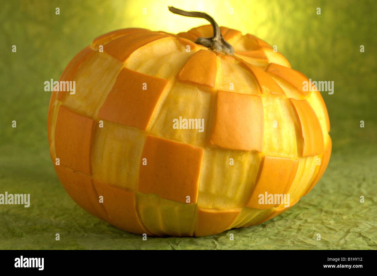Pumkins with a carved pattern Stock Photo - Alamy