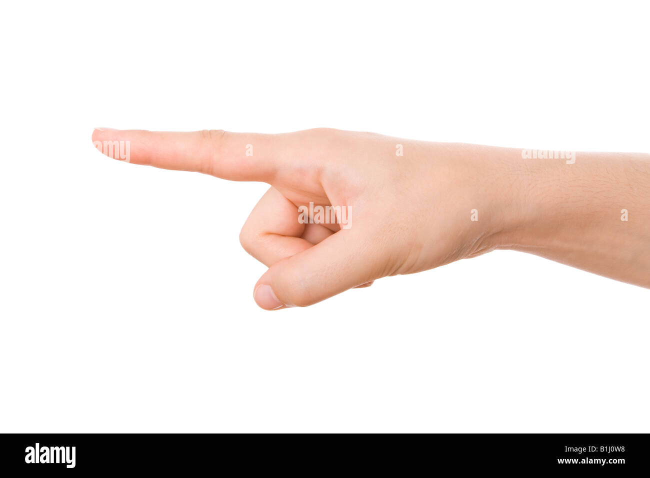 Hand pointing direction isolated on white background Stock Photo - Alamy