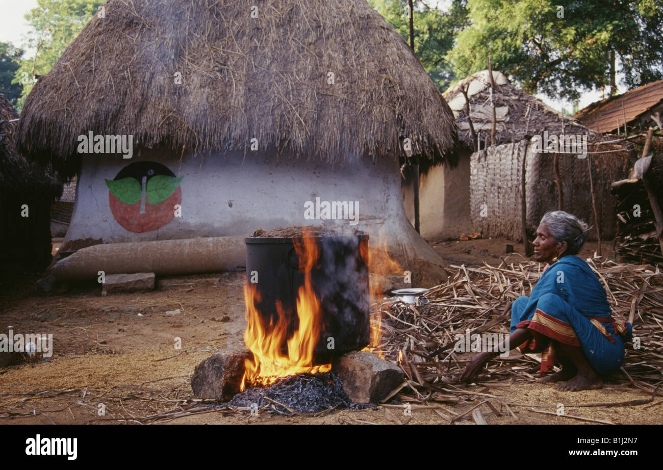 Senior woman boiling rice, Madurai, Tamil Nadu, India Stock Photo - Alamy