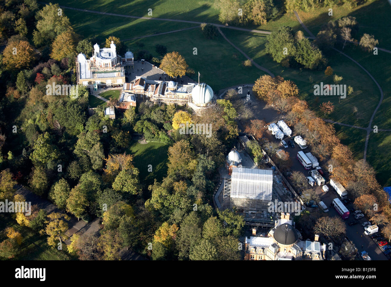 Aerial view north west of The Royal Observatory Greenwich Park London ...