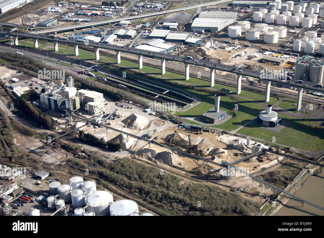 Aerial view east of Thurrock Oil Storage Depot Queen Elizabeth II