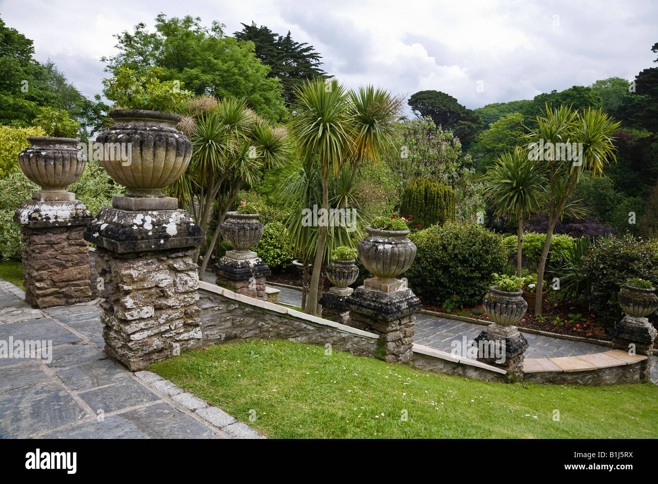 Gardens at Watermouth Castle near Ilfracombe, Devon, England, UK Stock Photo