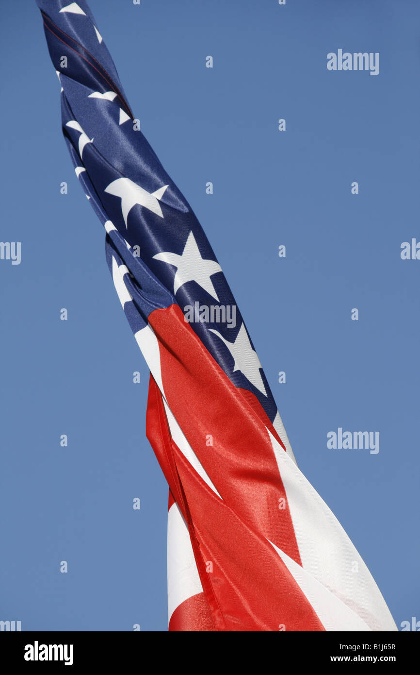 american flag and sunny blue sky Stock Photo - Alamy