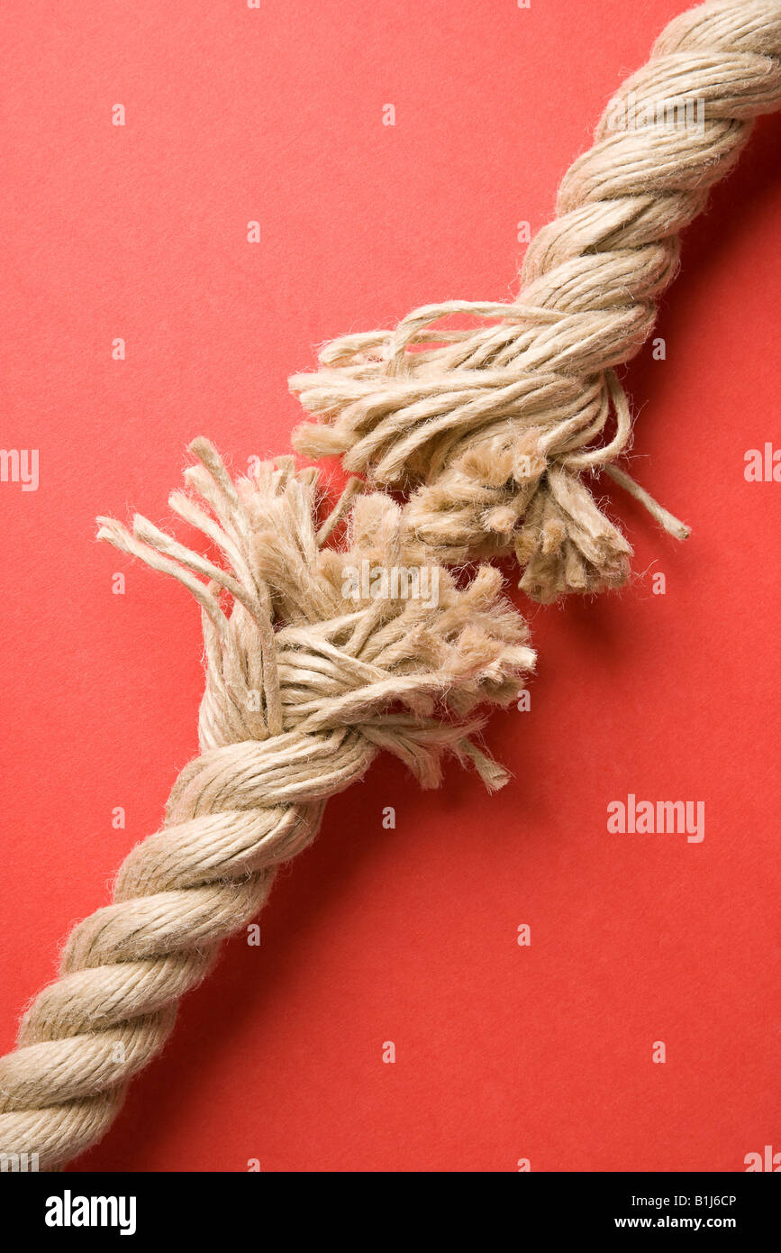 Hanging by a thread - almost broken rope, frayed tensioned cord held  together by a thin string - illustration on white background Stock Photo -  Alamy, Thin String 