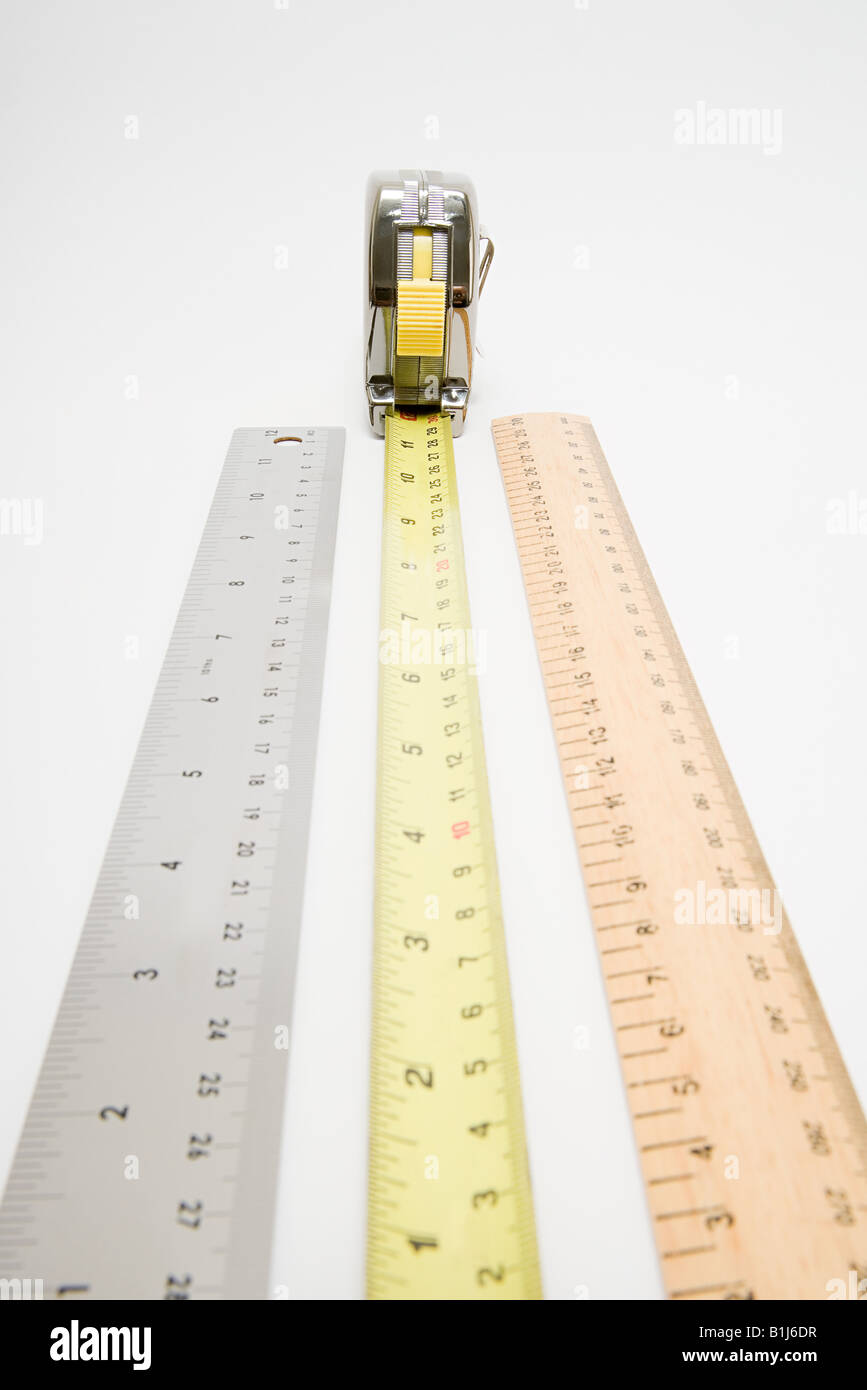 Rulers and tape measure Stock Photo Alamy