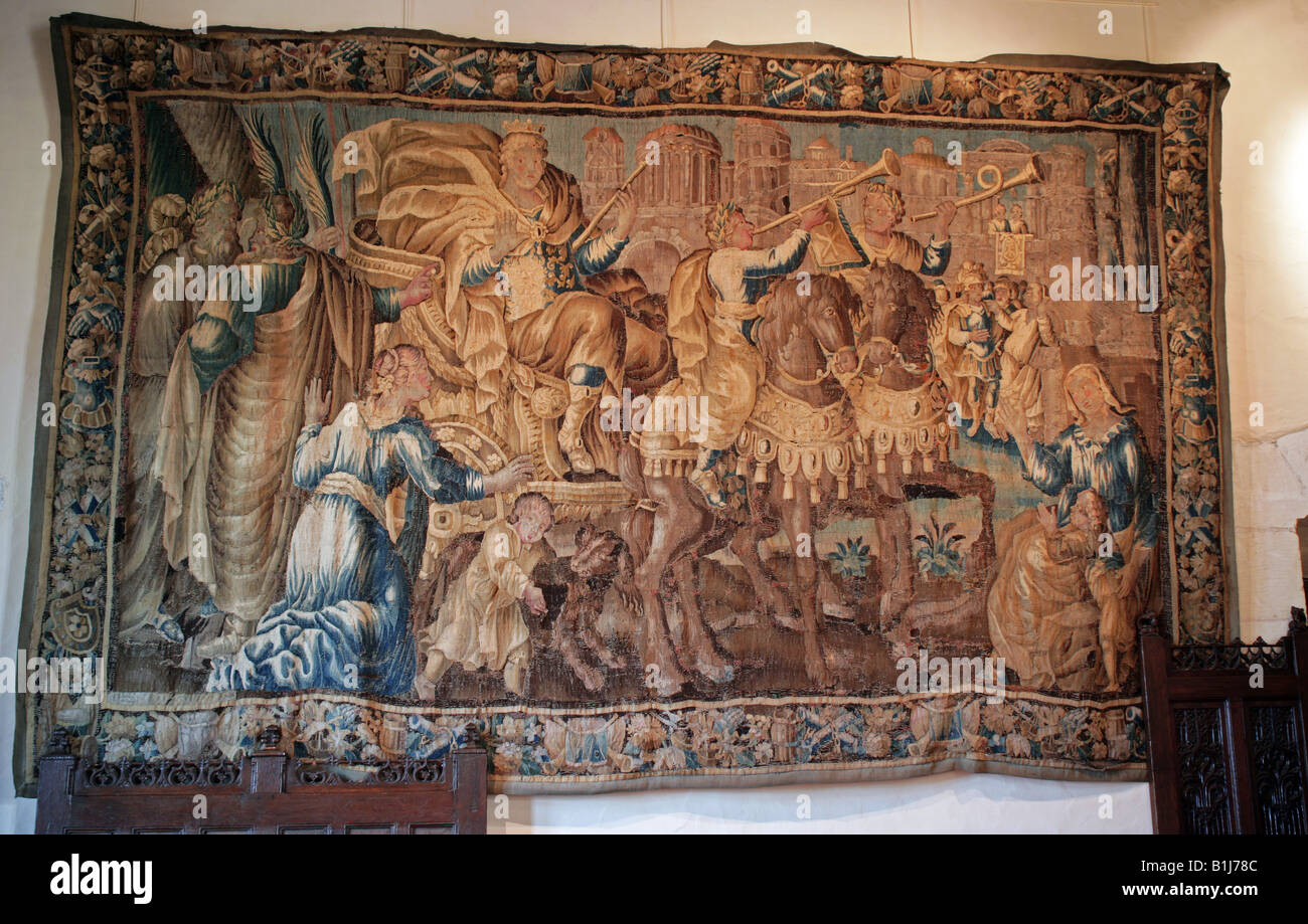 tapestry in Chateau d Amboise Touraine Loire Valley France Stock Photo
