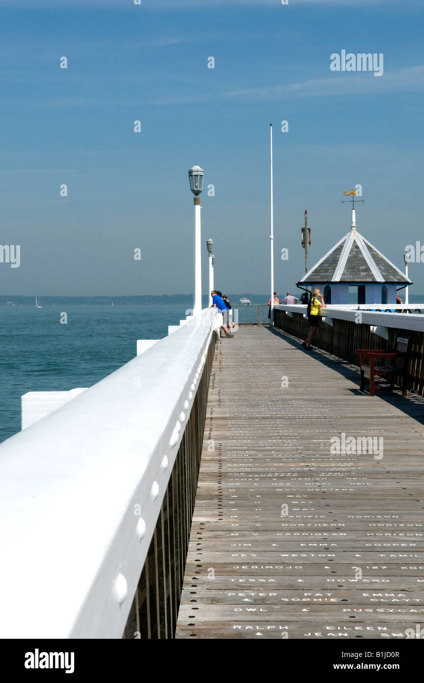 sea front pier Yarmouth Isle of Wight Stock Photo