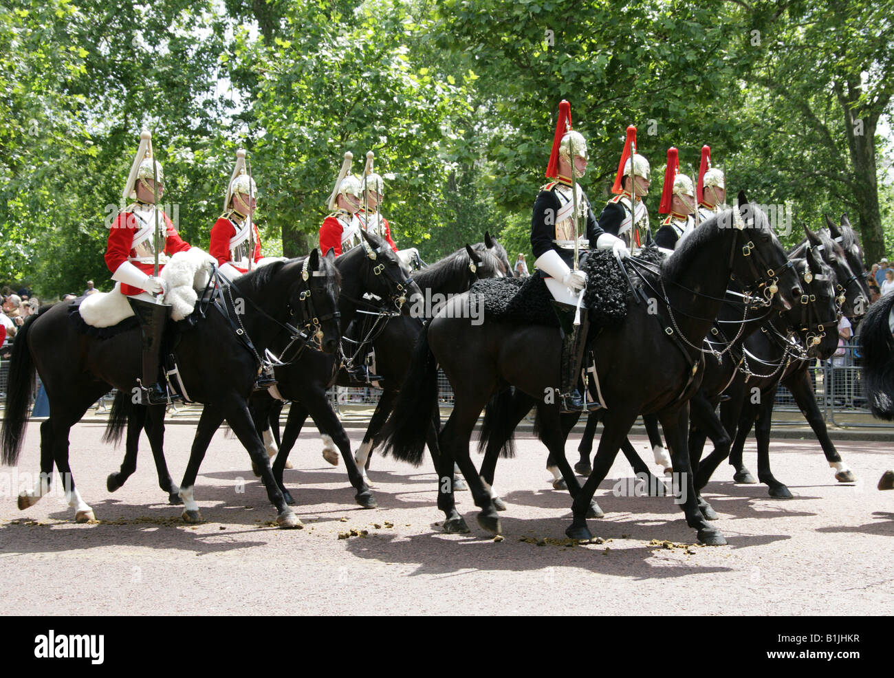 Household Calvary, Life Guards and Blues and Royals, The Mall, London, Trooping the Colour Ceremony, June 14th 2008 Stock Photo