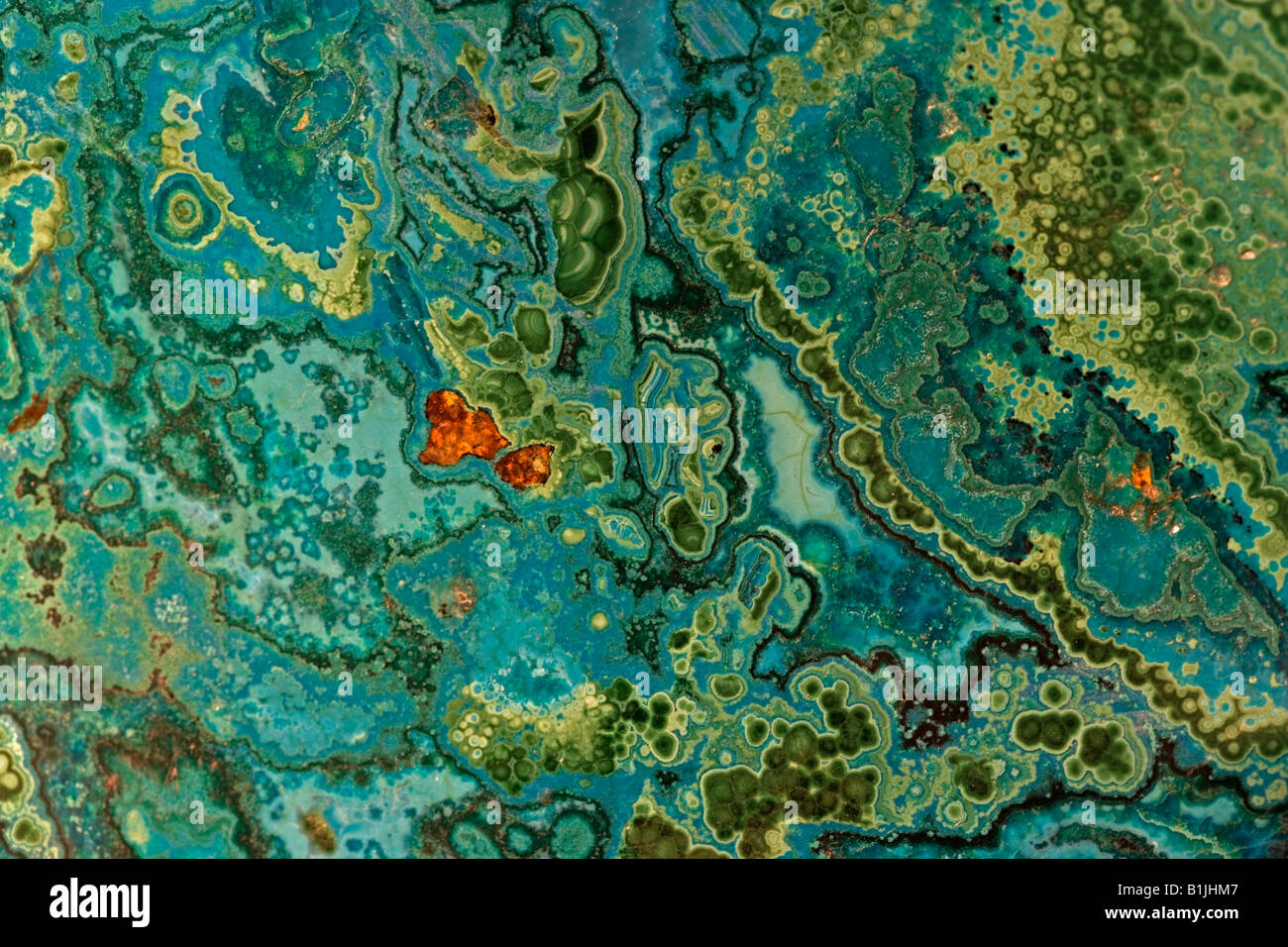 Malachite and azurite mined from Bagdad Copper Mine in Bagdad Arizona