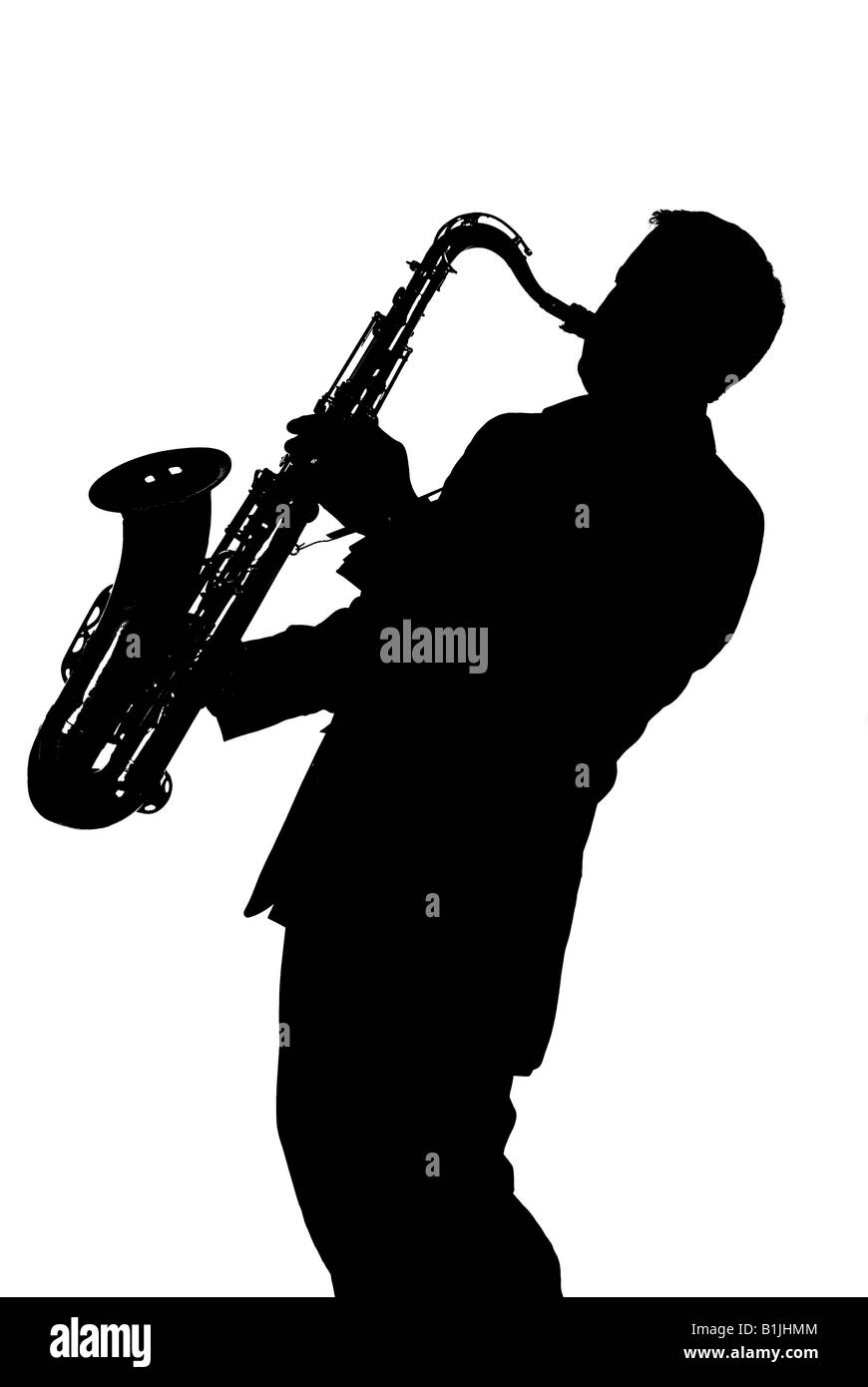 Silhouette of man playing a saxophone hires stock photography and images Alamy