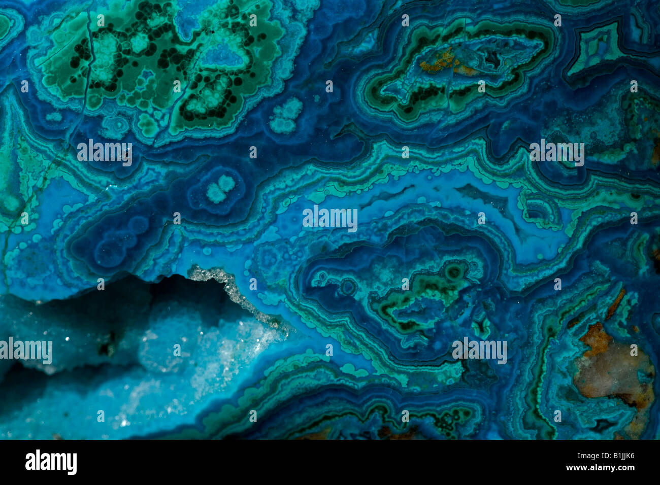 Malachite and azurite mined from Bagdad Copper Mine in Bagdad Arizona