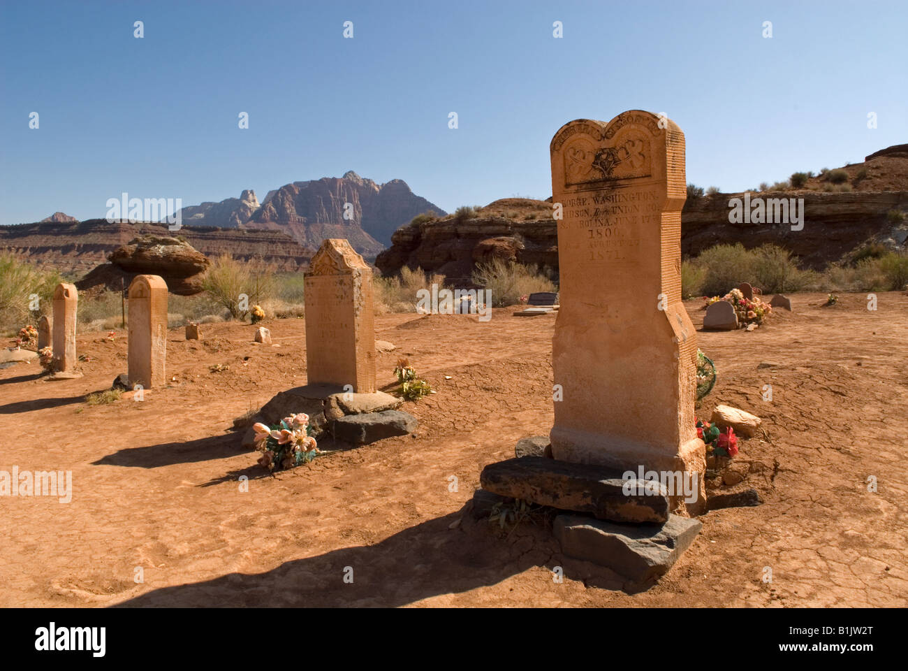 Photograph of Headstones in Grafton Cemetery, Grafton Ghost Town, Utah