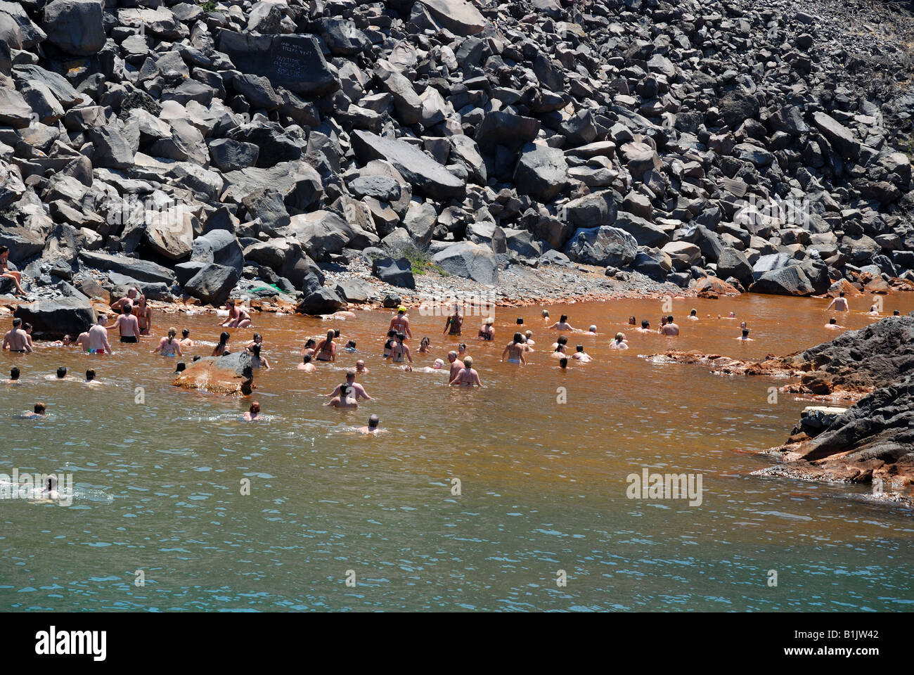 People swimming in the hot springs Stock Photo Alamy