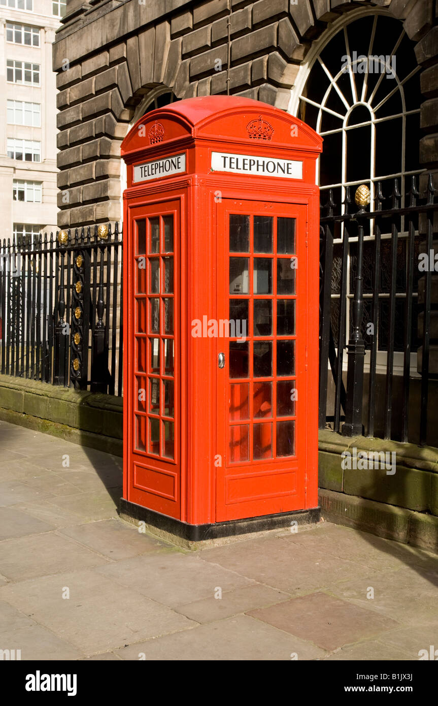 red telephone box outside Liverpool town Hall Stock Photo Alamy