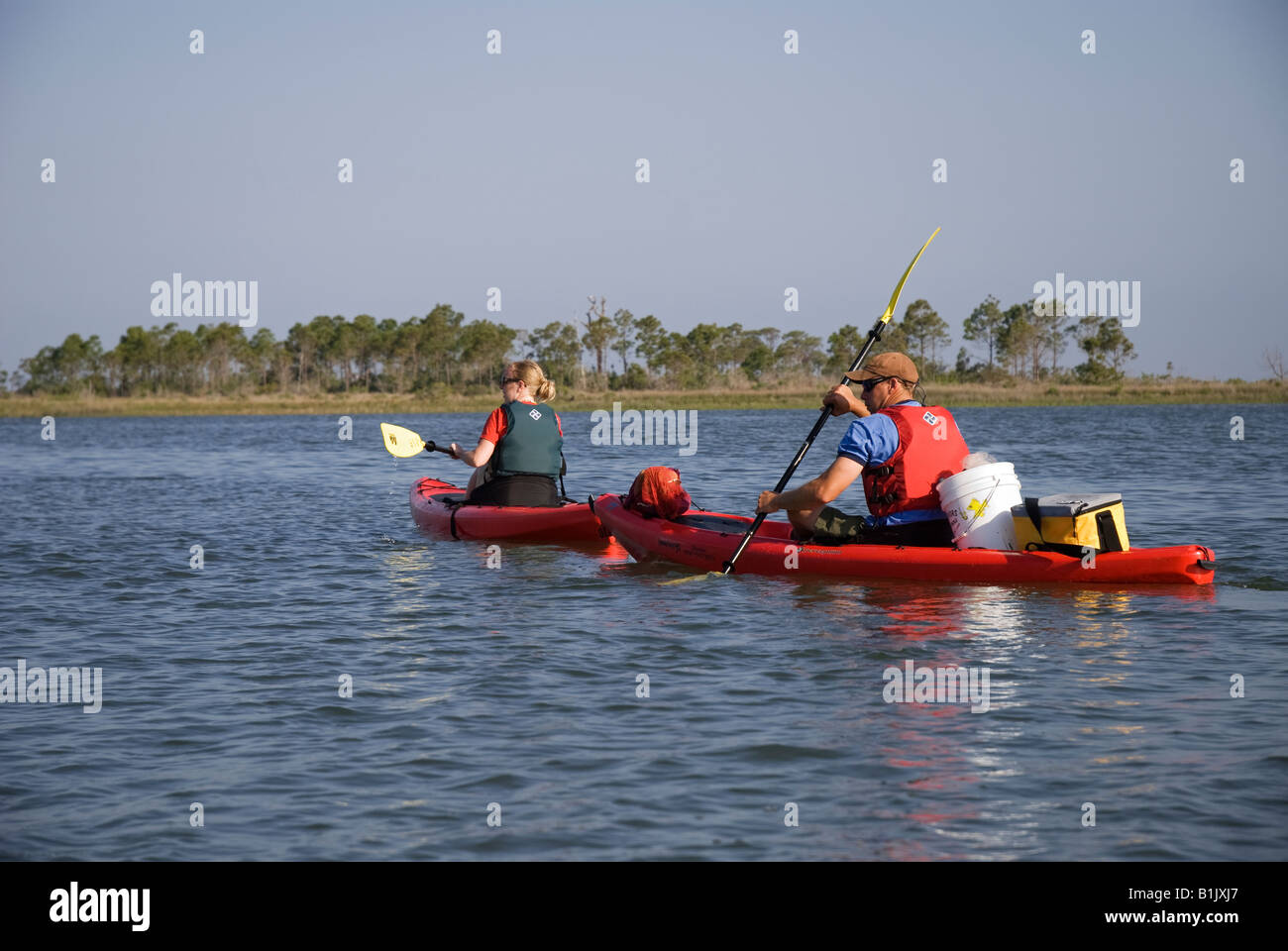 kayaking along the bay side of St Island along North Florida s