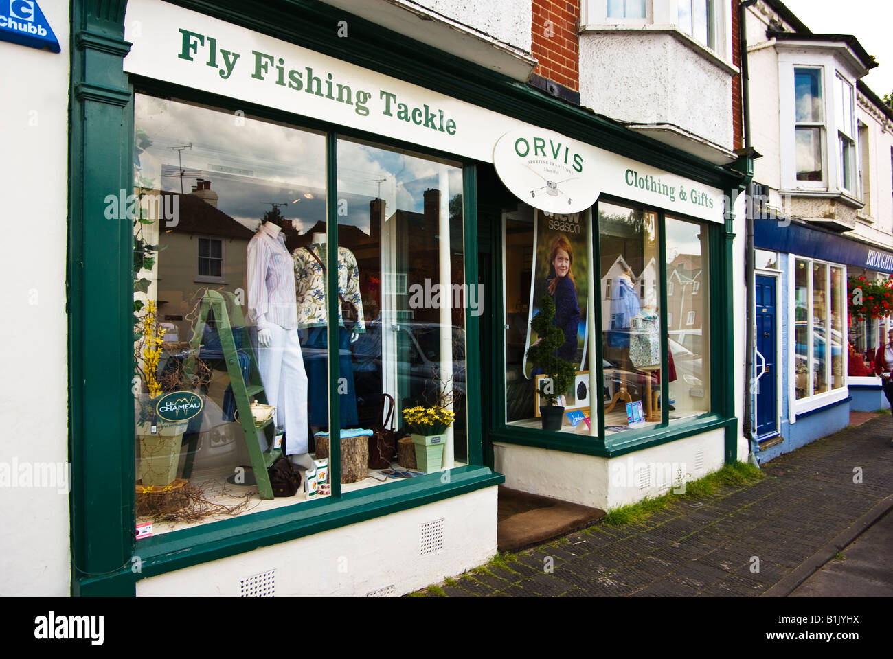 Orvis shop for fishing enthusiasts in Stockbridge Hampshire England UK EU Stock Photo