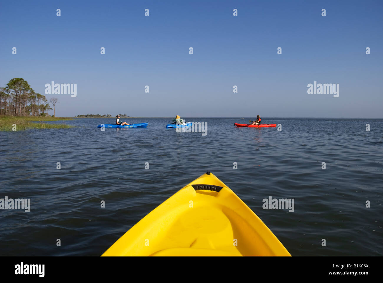 kayaking along the bay side of St Island along North Florida s