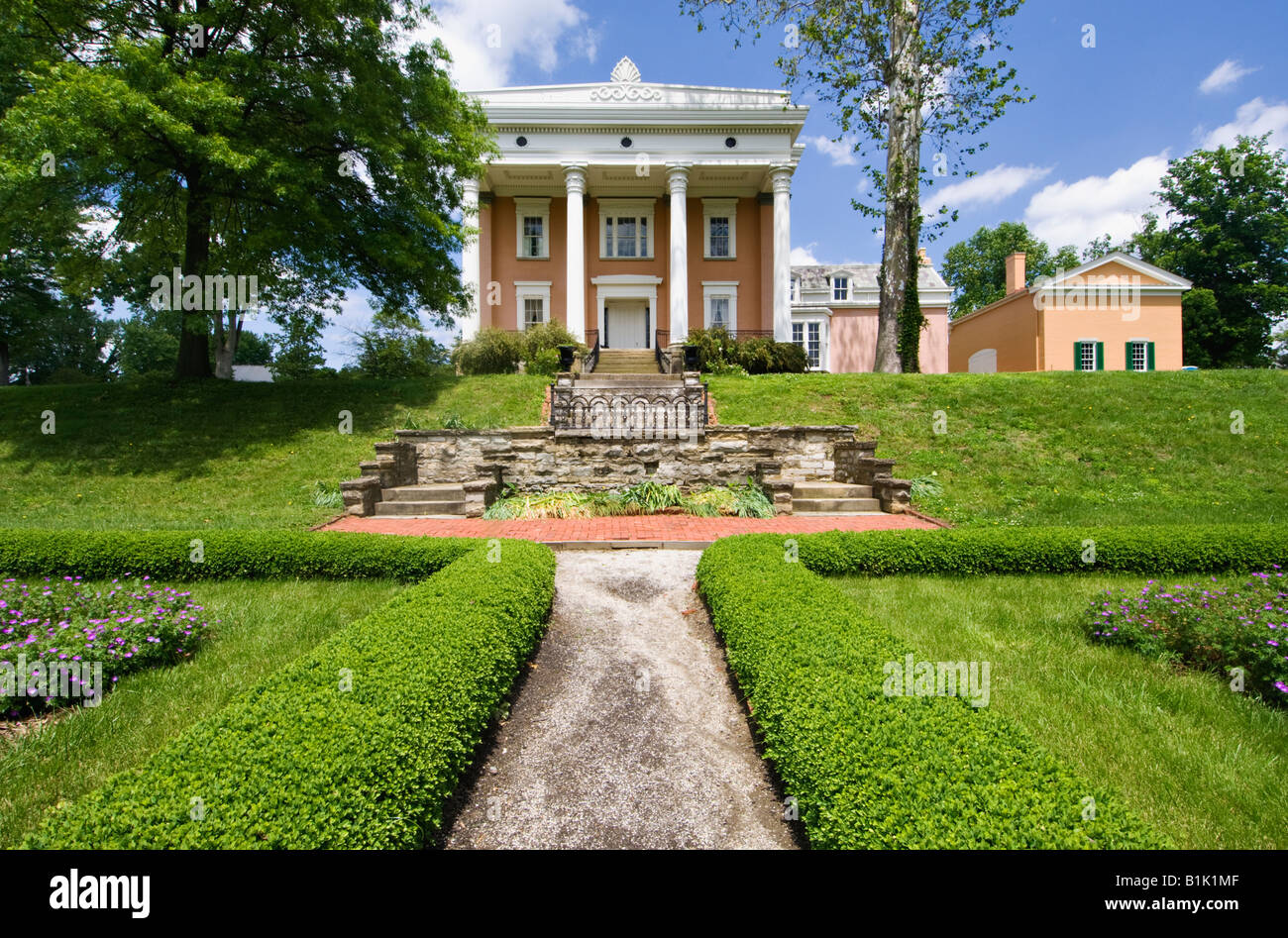 Lanier Mansion and Garden Madison Indiana Stock Photo