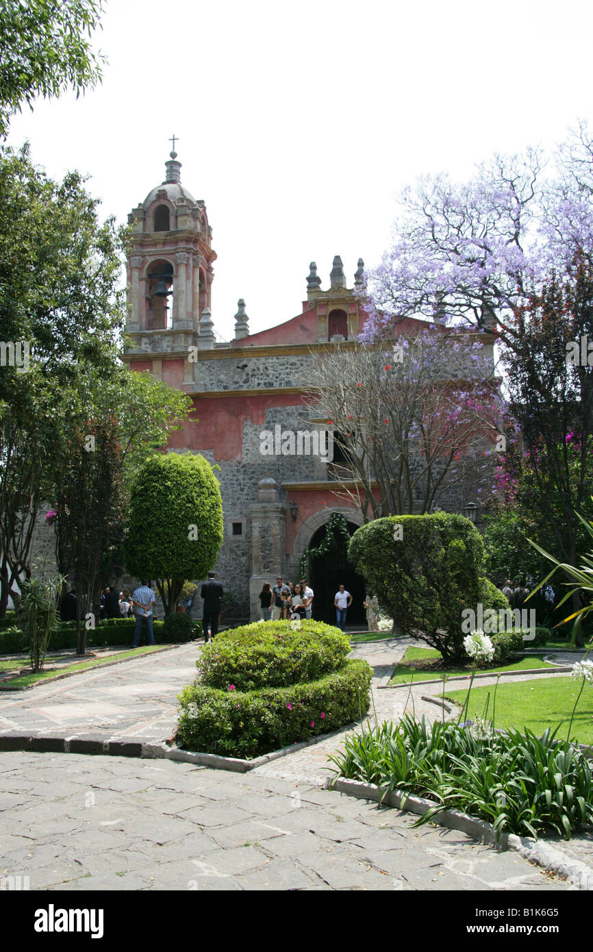 A Church in the San Angel Neighbourhood of Mexico City Stock Photo