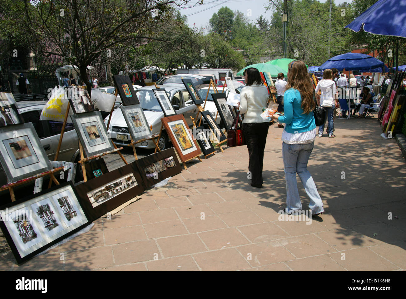 The Artists Market in the San Angel Neighbourhood of Mexico City Stock Photo