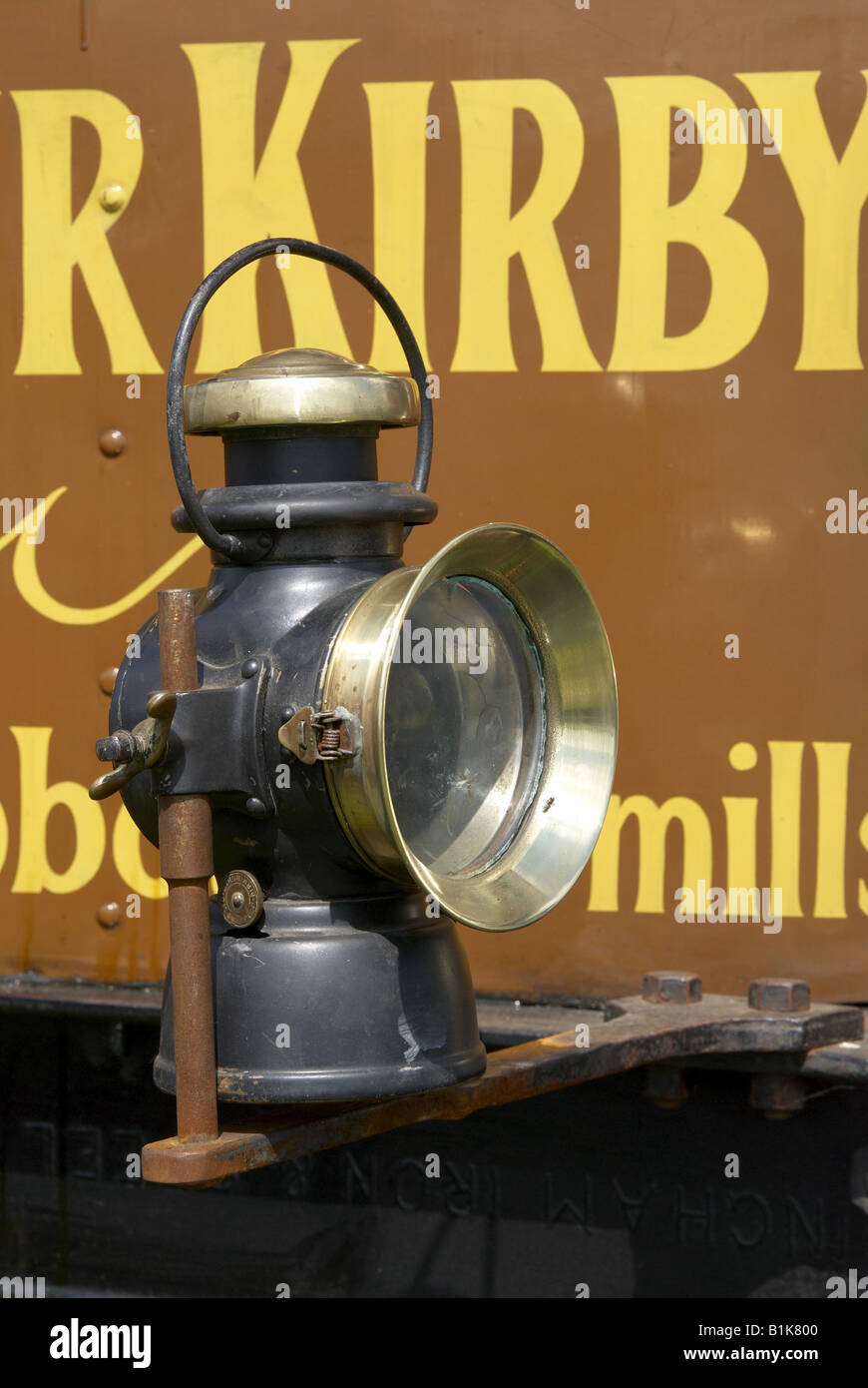 Paraffin headlamp on a Foden steam lorry Stock Photo
