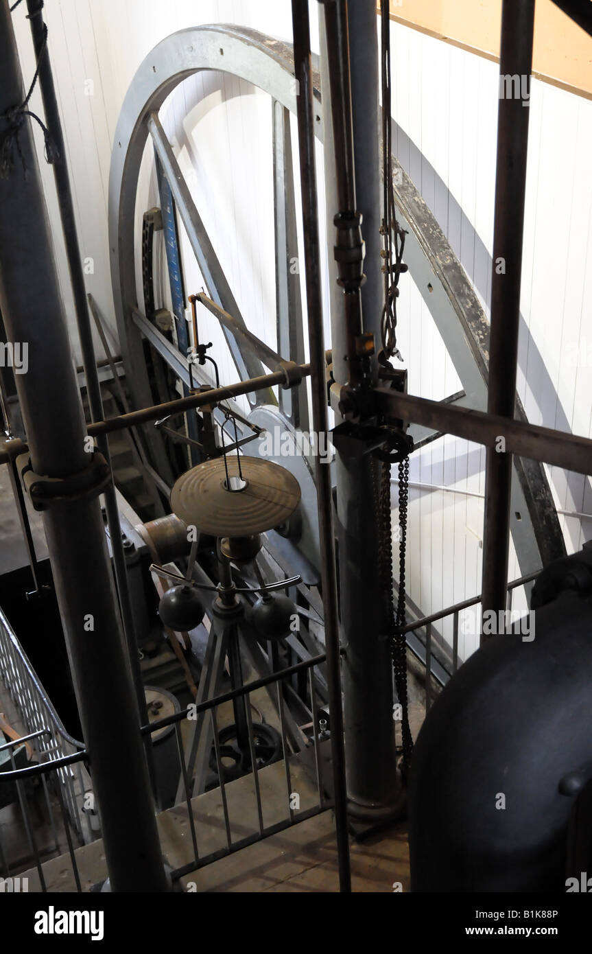 The flywheel of Stretham Old Engine. Stock Photo